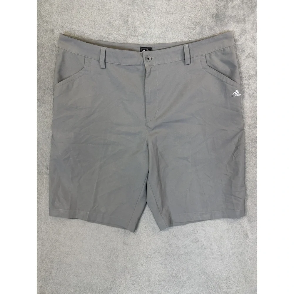 Adidas Chino Shorts Mens 38 Gray Golf Tech Wicking Mid Rise Athletic Polyester‎